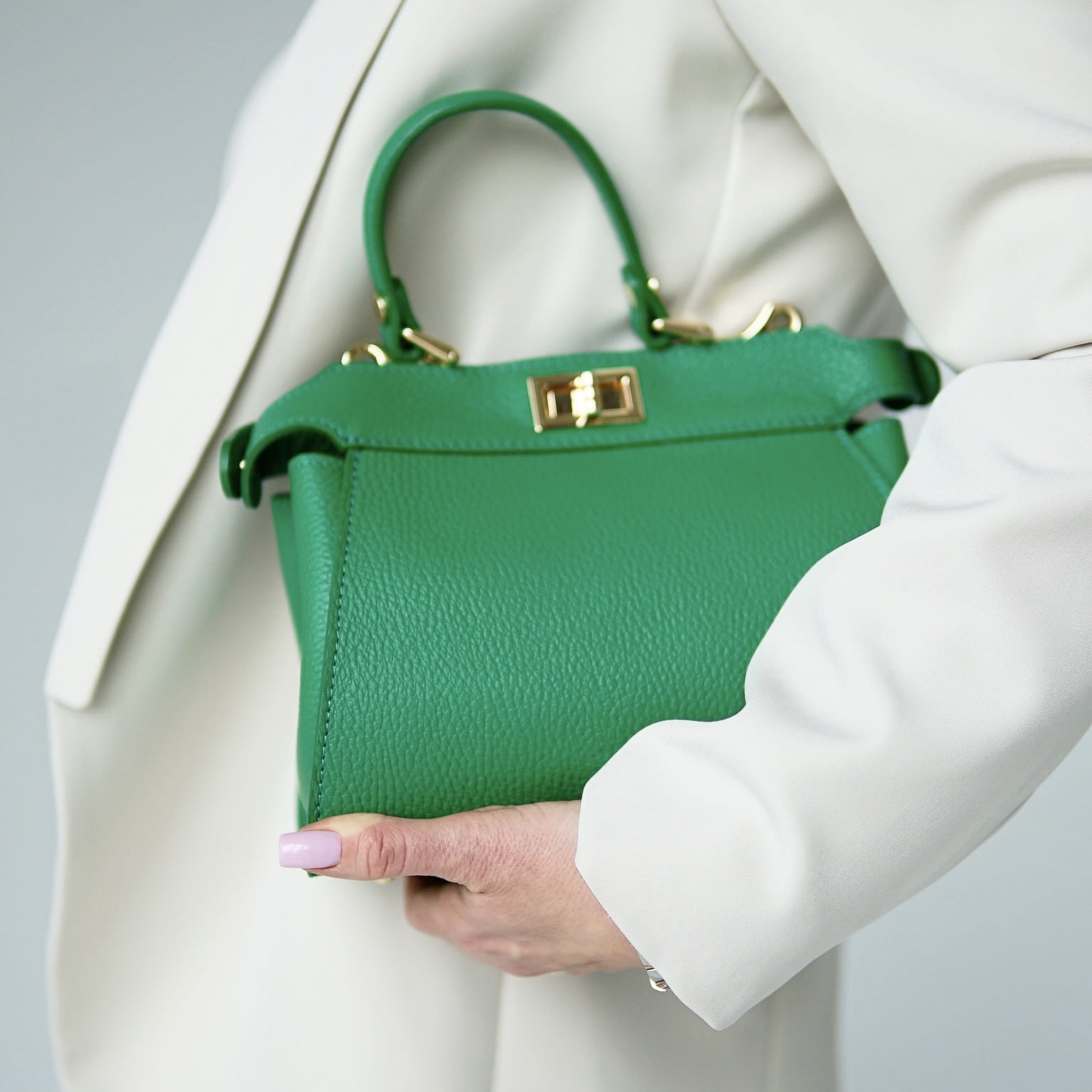 Torebka Damska, licowa skóra Judy Zielona