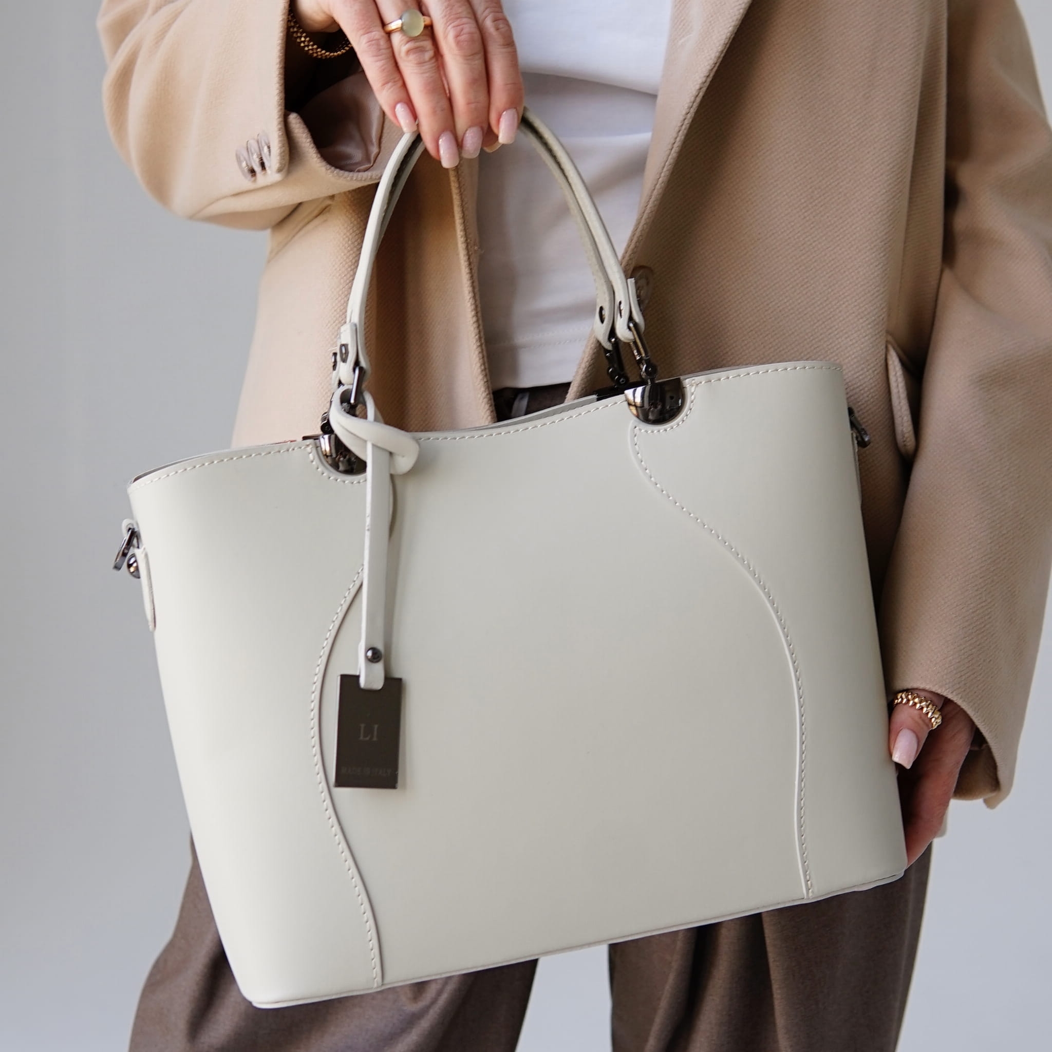 Torebka Damska skóra naturalna Carmina Ecru