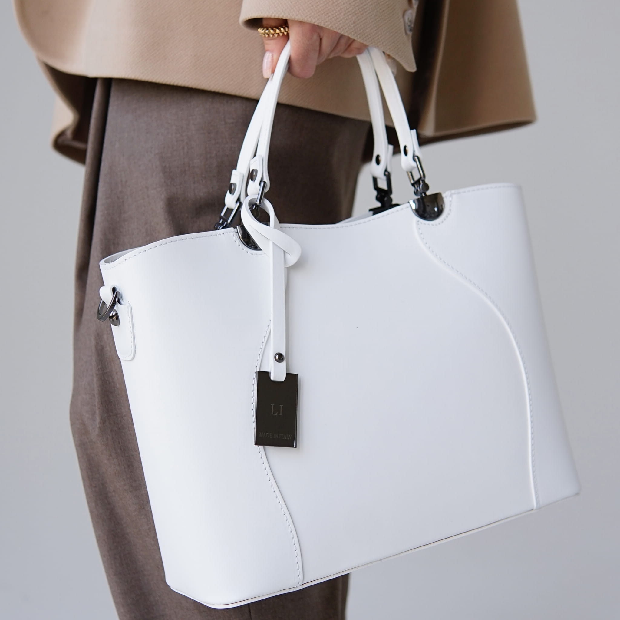 Torebka Damska skóra naturalna Carmina Biała