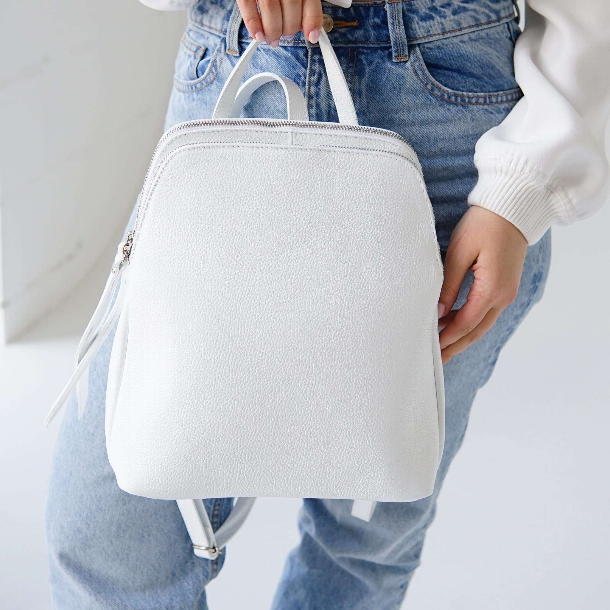 Plecak Damski skóra naturalna Dora Biały