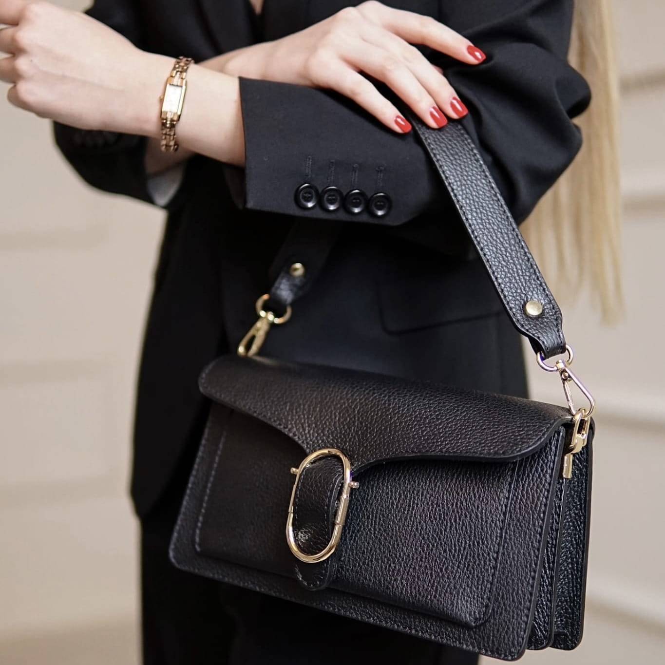 Torebka Damska skóra naturalna Arya Czarna