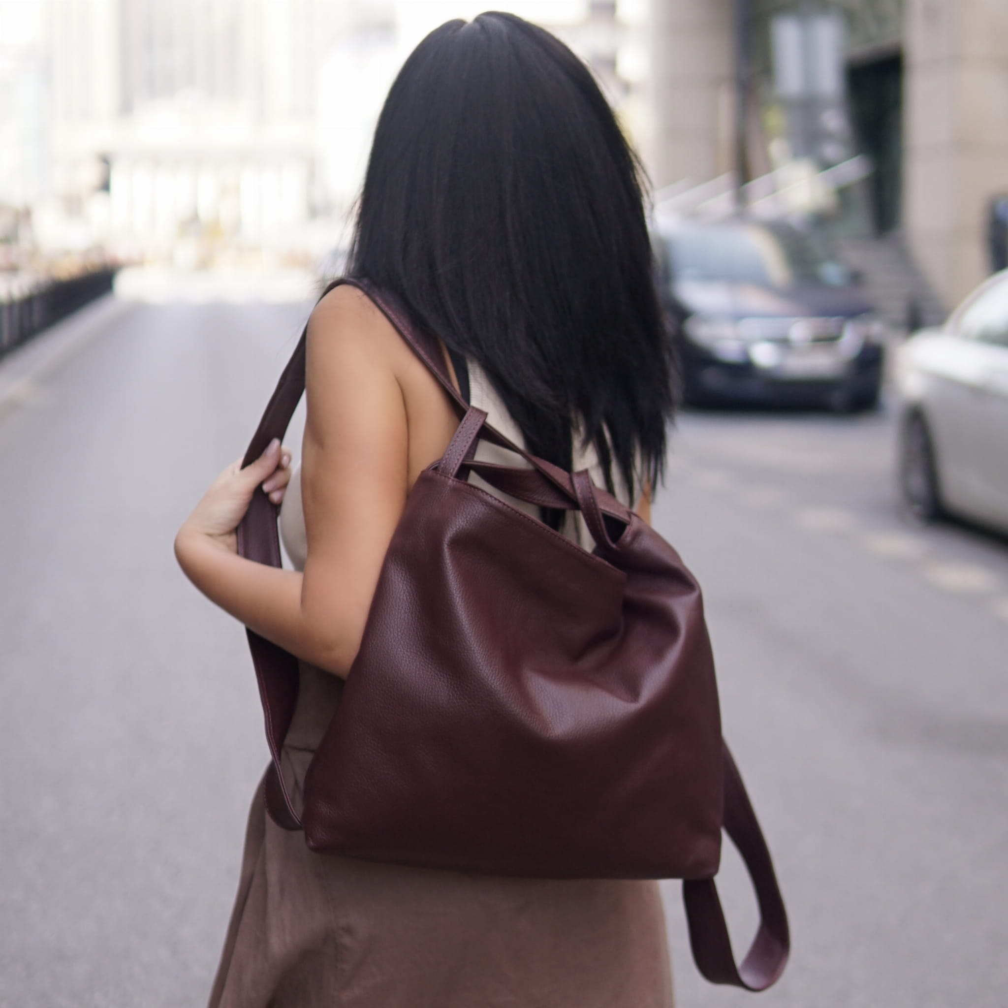 Torebka Damska, licowa skóra Buona Buraczkowa