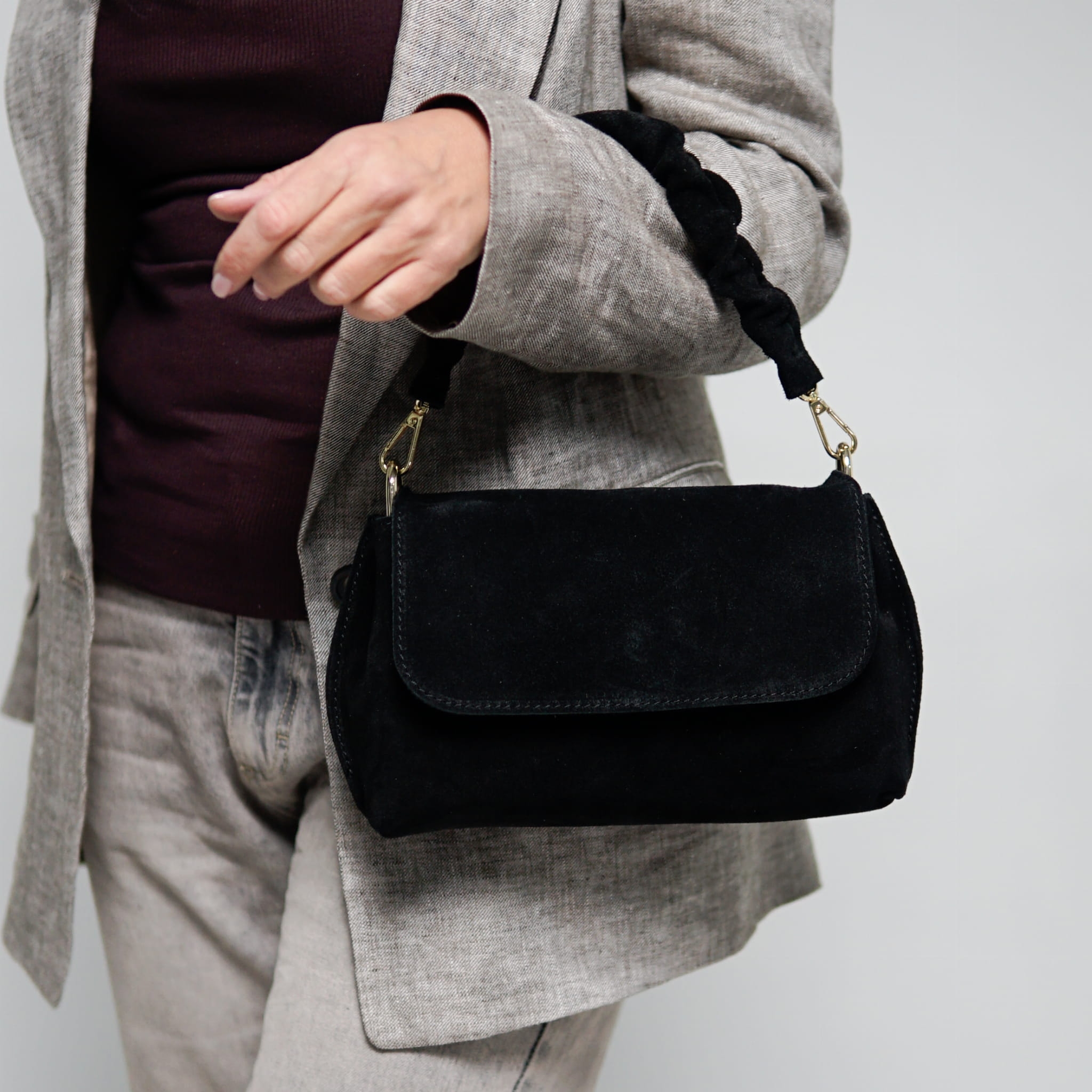 Torebka Damska, zamszowa Barbara Czarna (zamszowa)