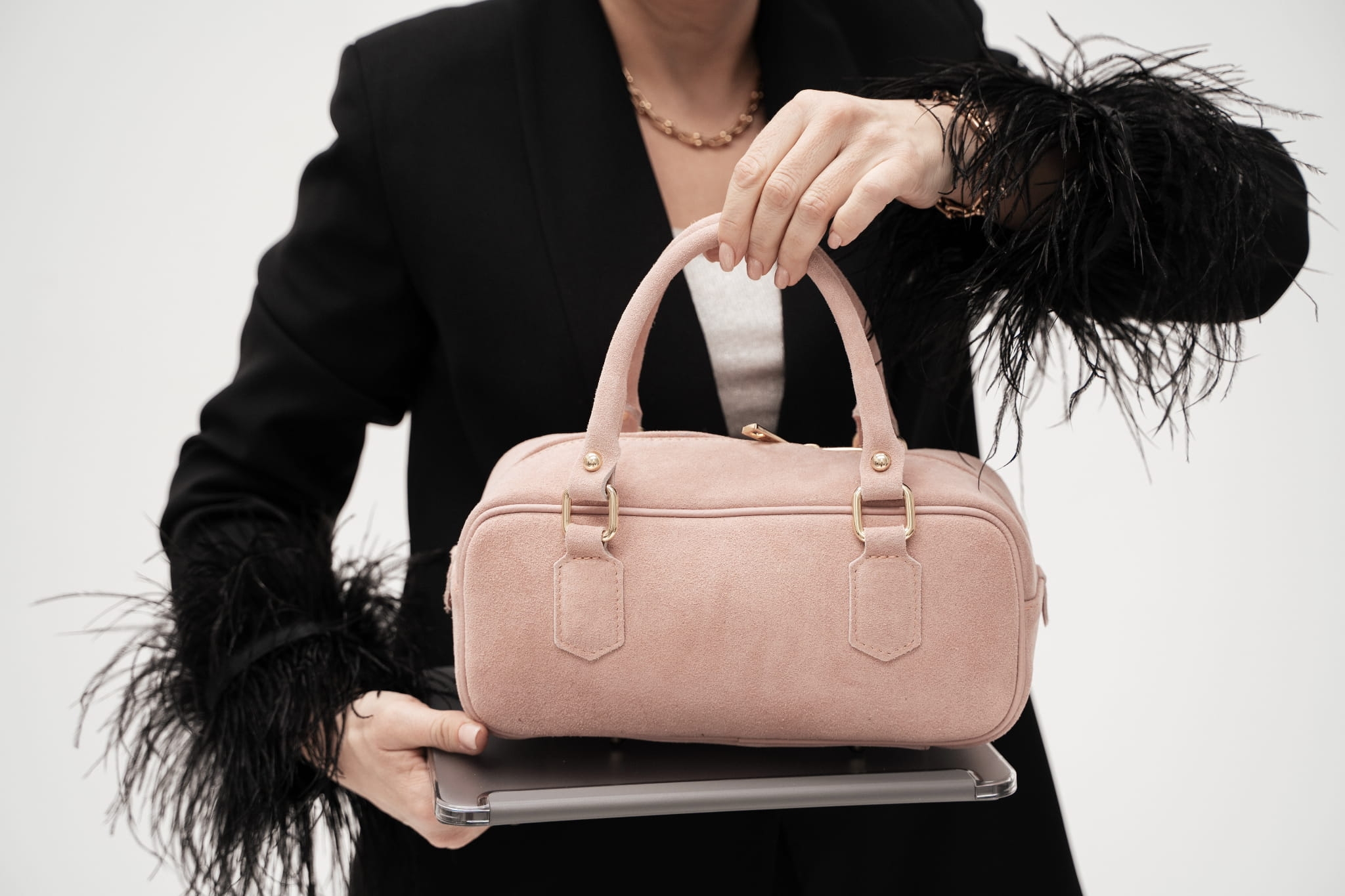 Torebka Damska, zamszowa Michela Różowa