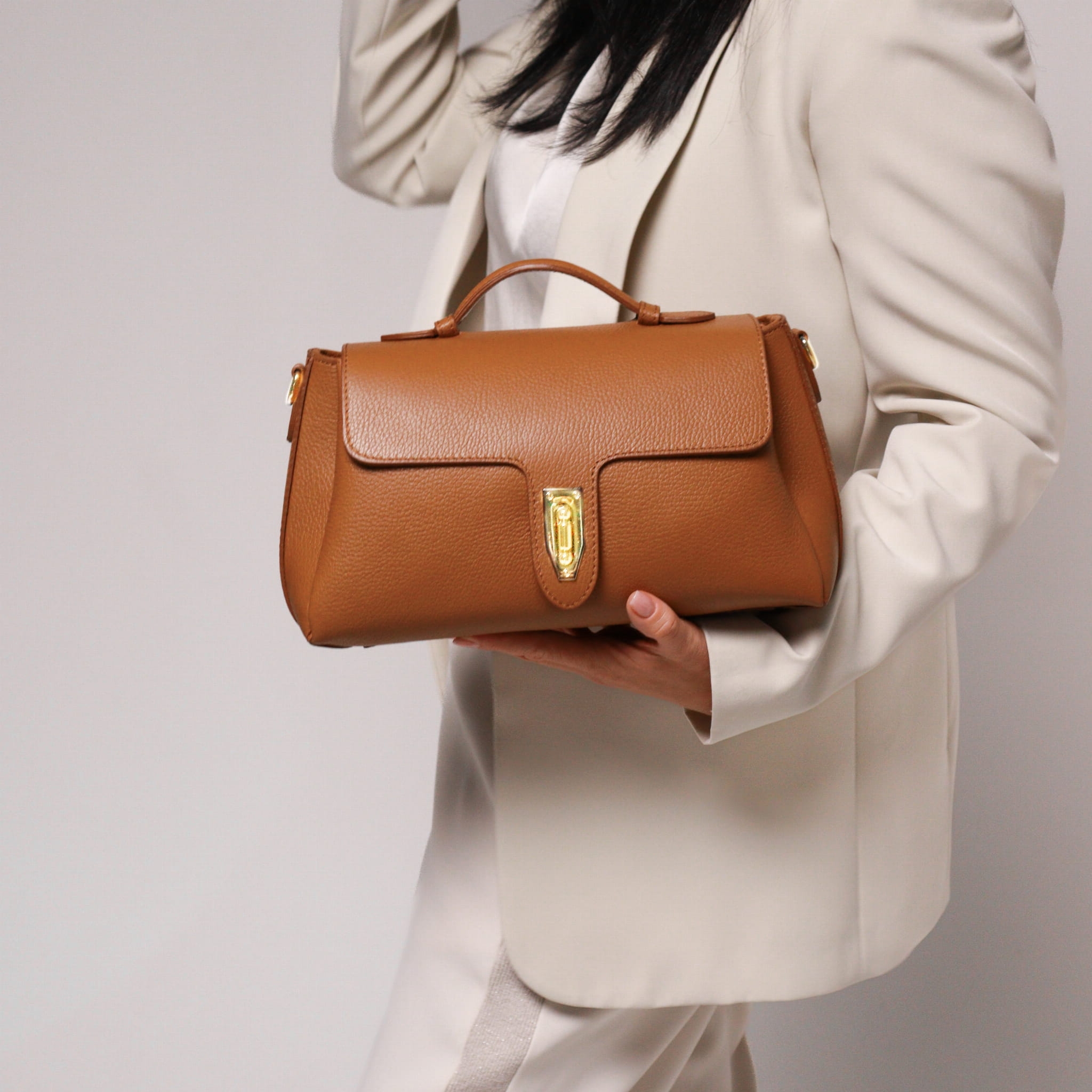 Torebka Damska skóra naturalna Federica Ruda (złoto) 