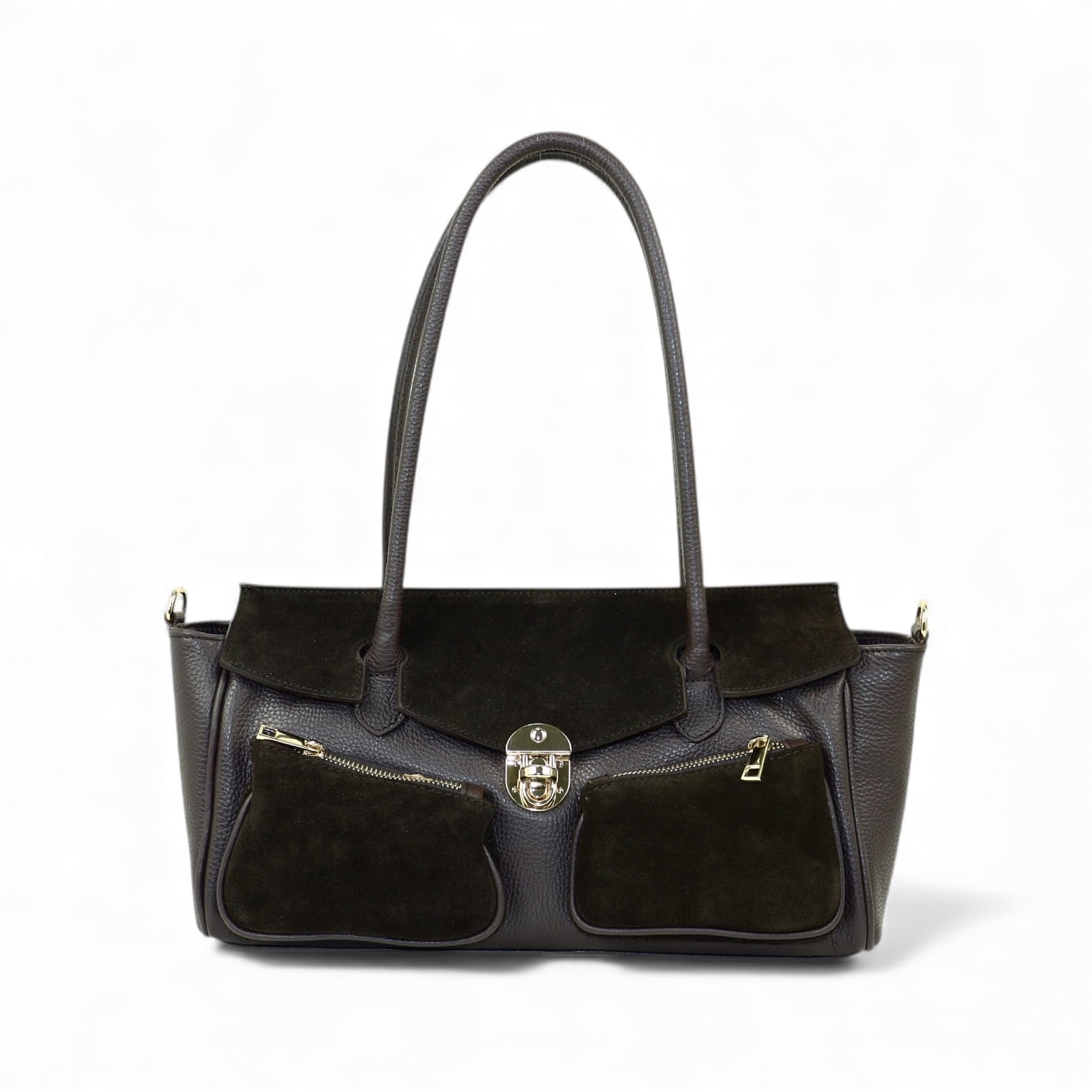 Torebka Skórzana Prisca Espresso Klasyczna Elegancja dla Kobiet (skórzana) 