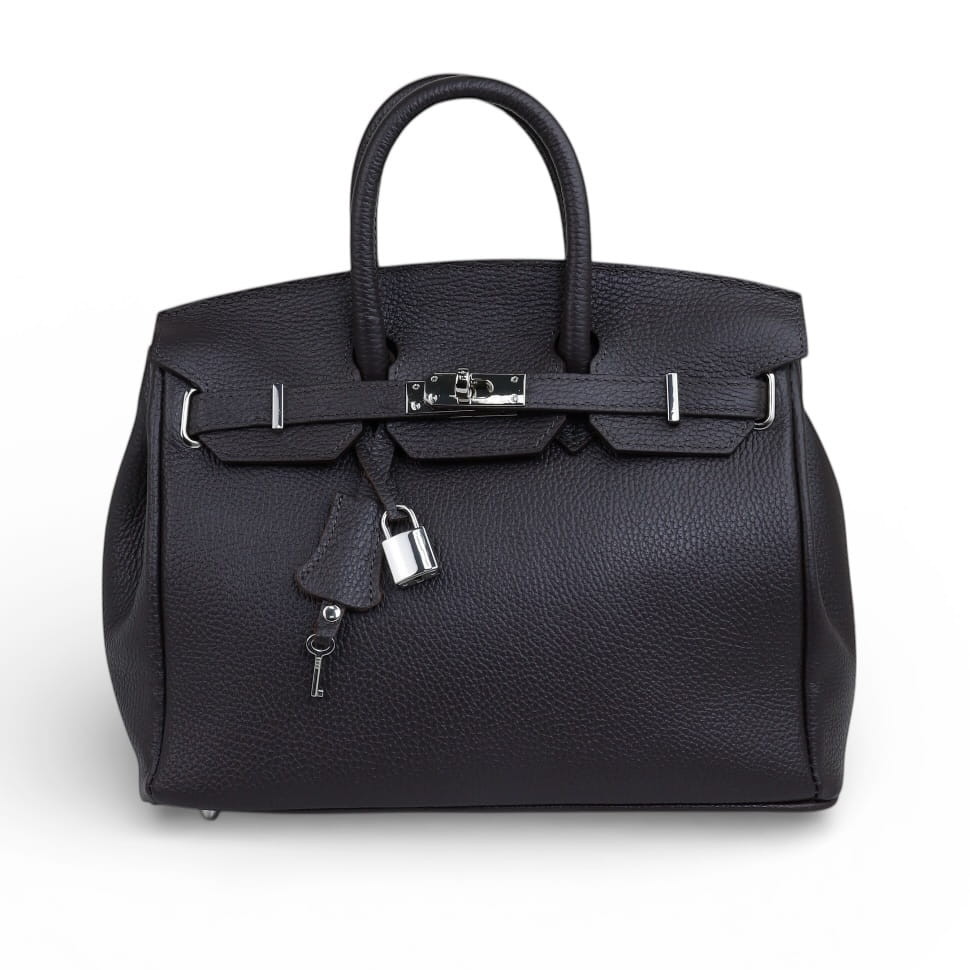 Torebka Kuferek skóra naturalna Linda Mała Espresso