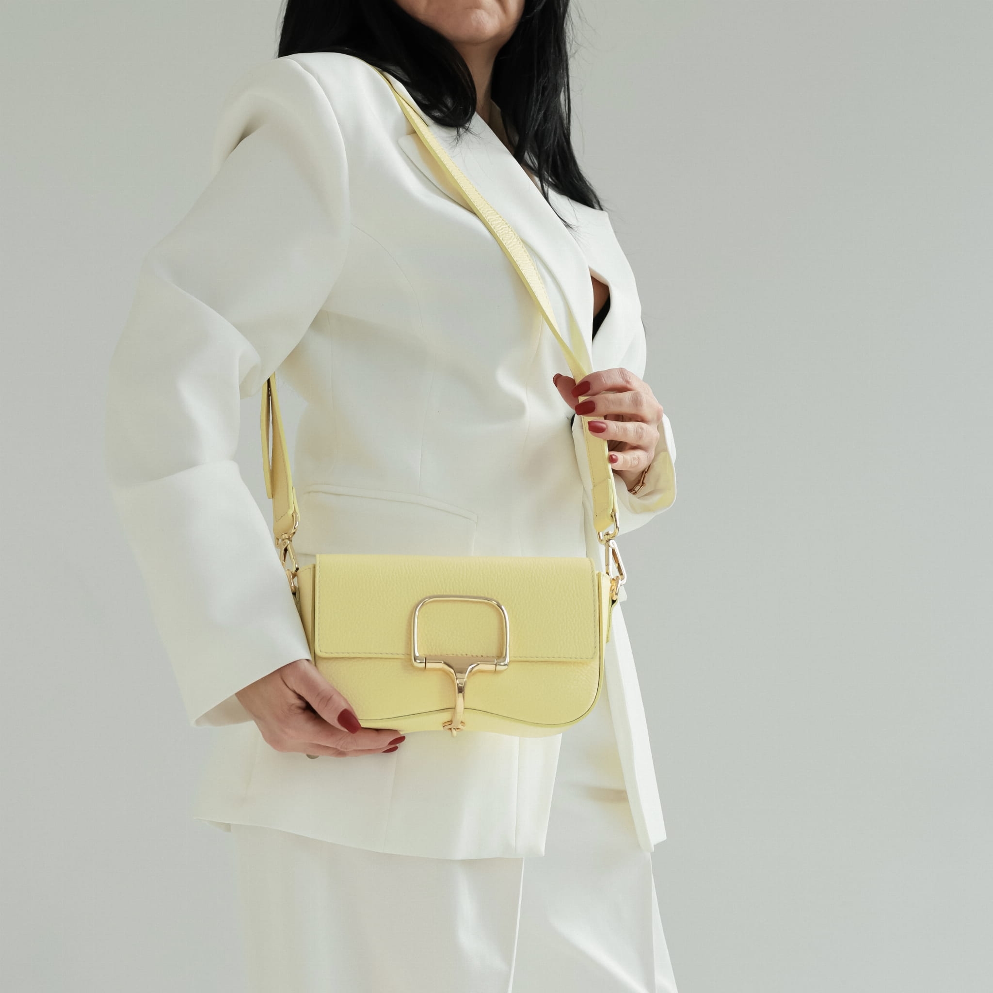 Torebka Damska Listonoszka Skórzana Dorina Żółta (skóra)