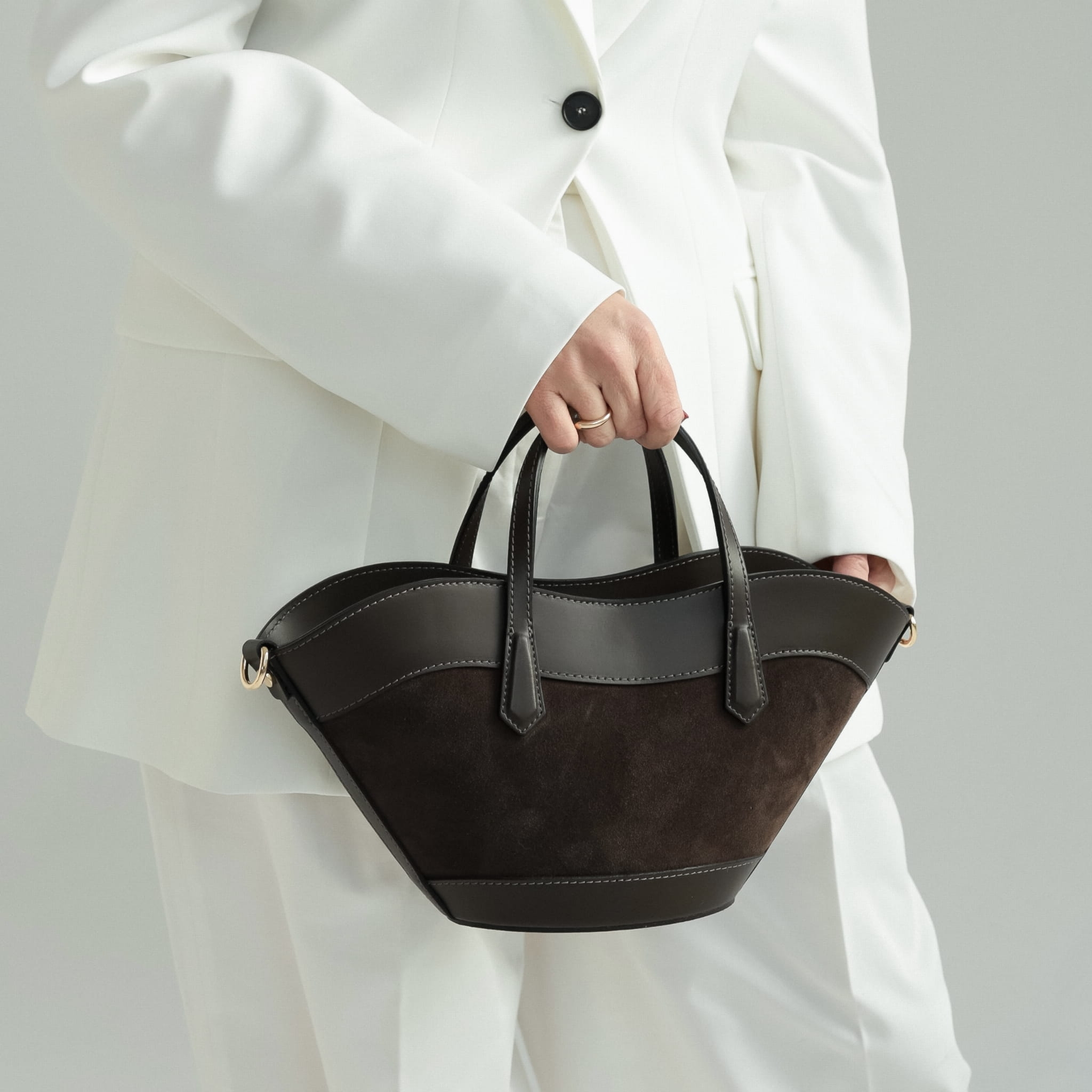 Torebka Damska, zamszowa Runa Espresso (Mała) 