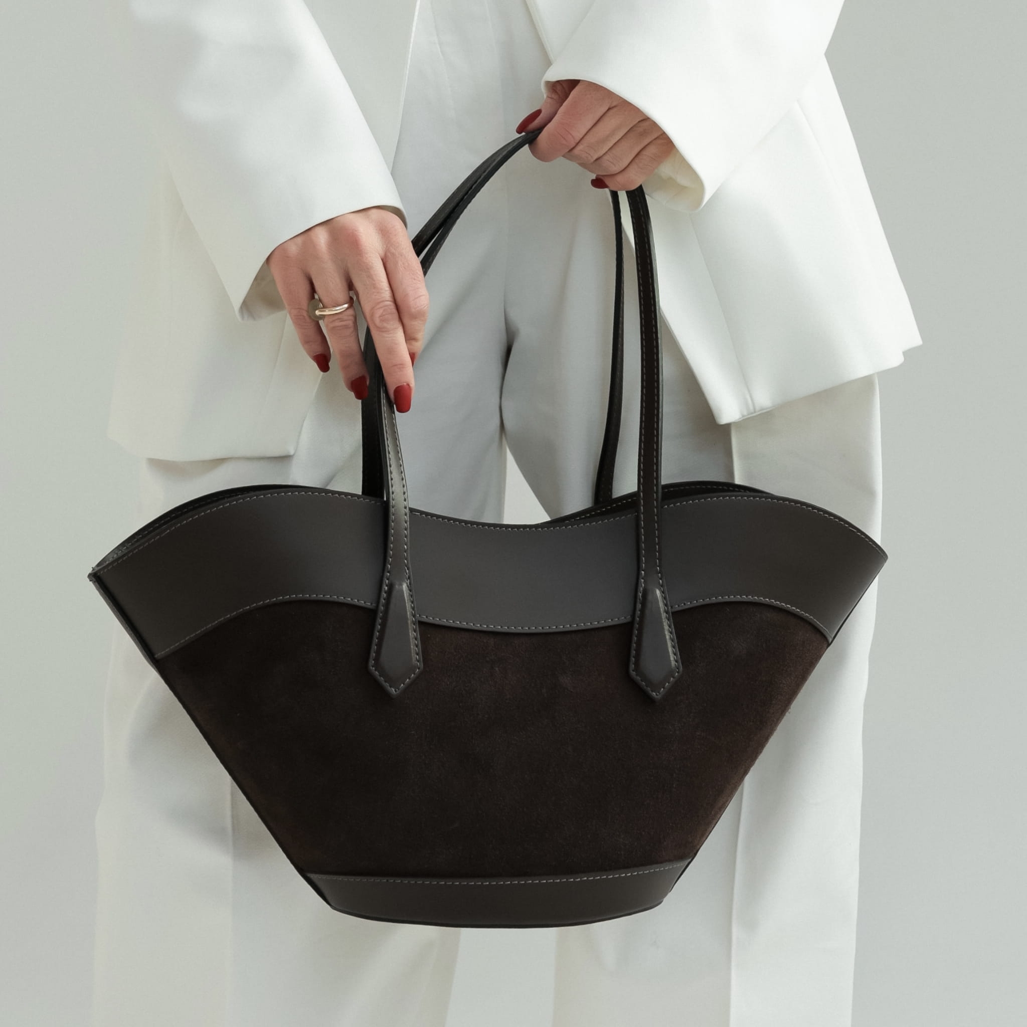 Torebka Damska, zamszowa Runa Espresso (Duża)