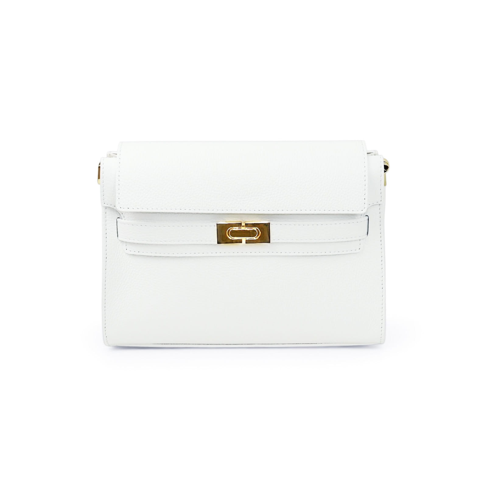 Torebka Kuferek skóra naturalna Mira Biała (skórzana)