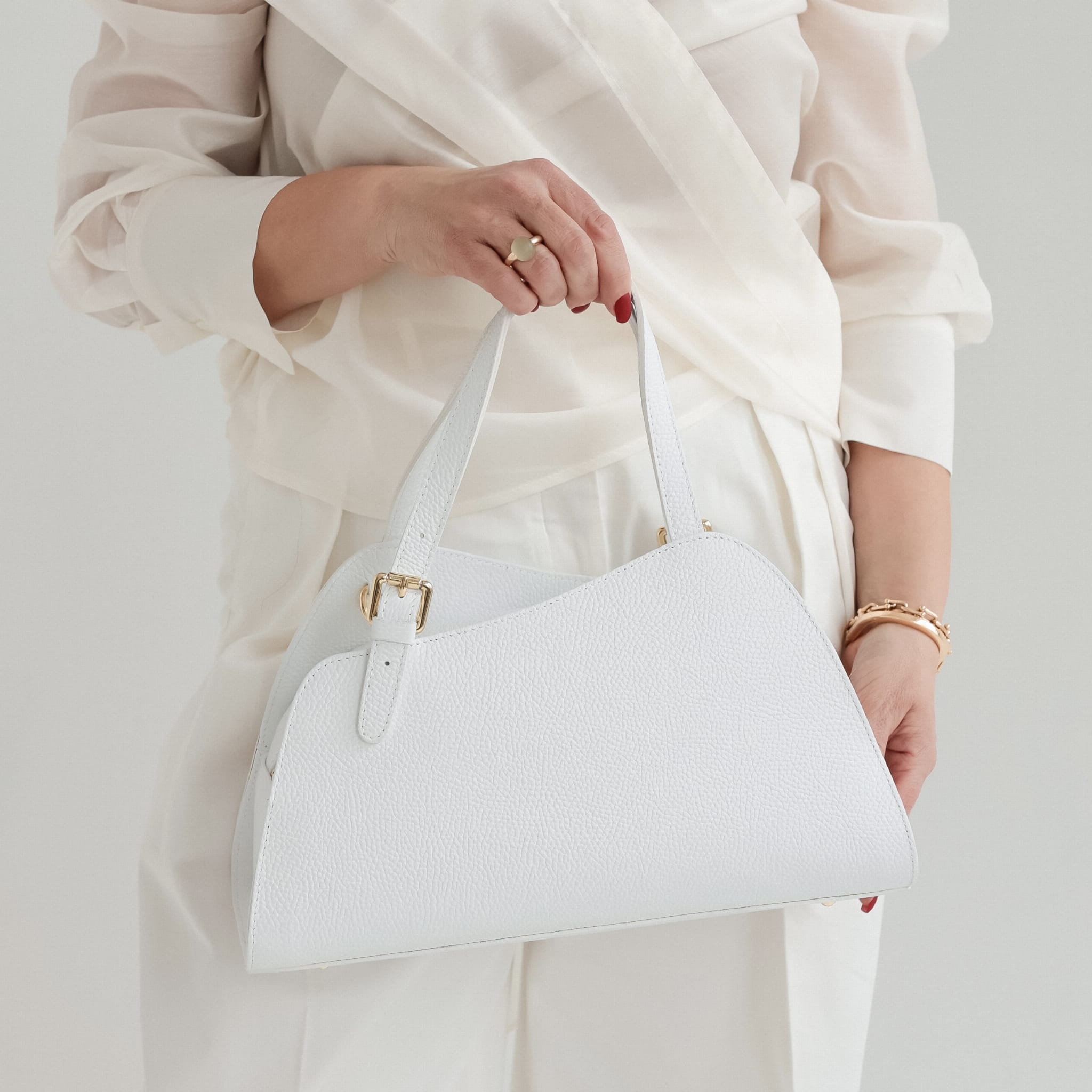 Torebka Skórzana Luana Biały (skóra)