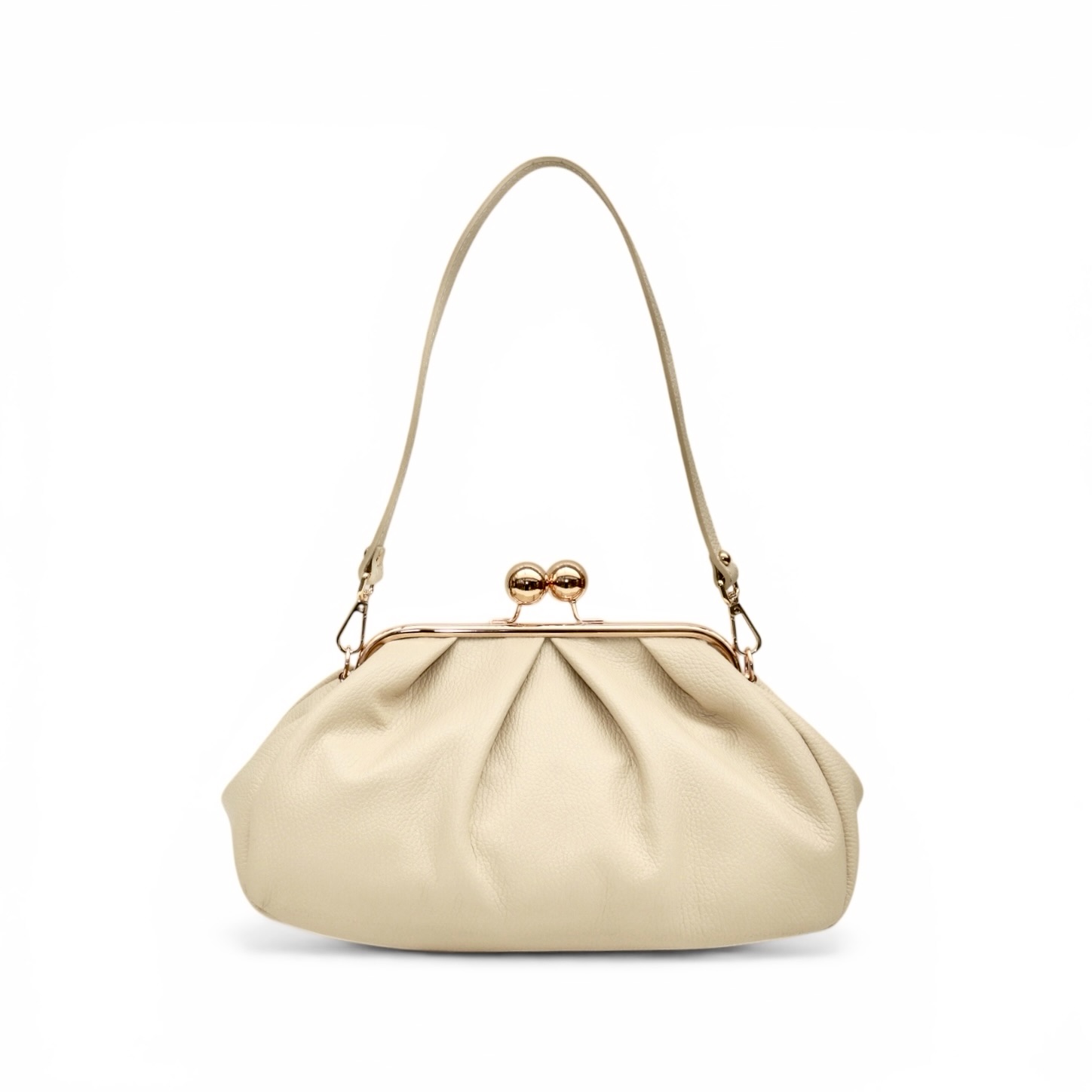 Torebka Skórzana Elira Ecru Klasyczna Elegancja