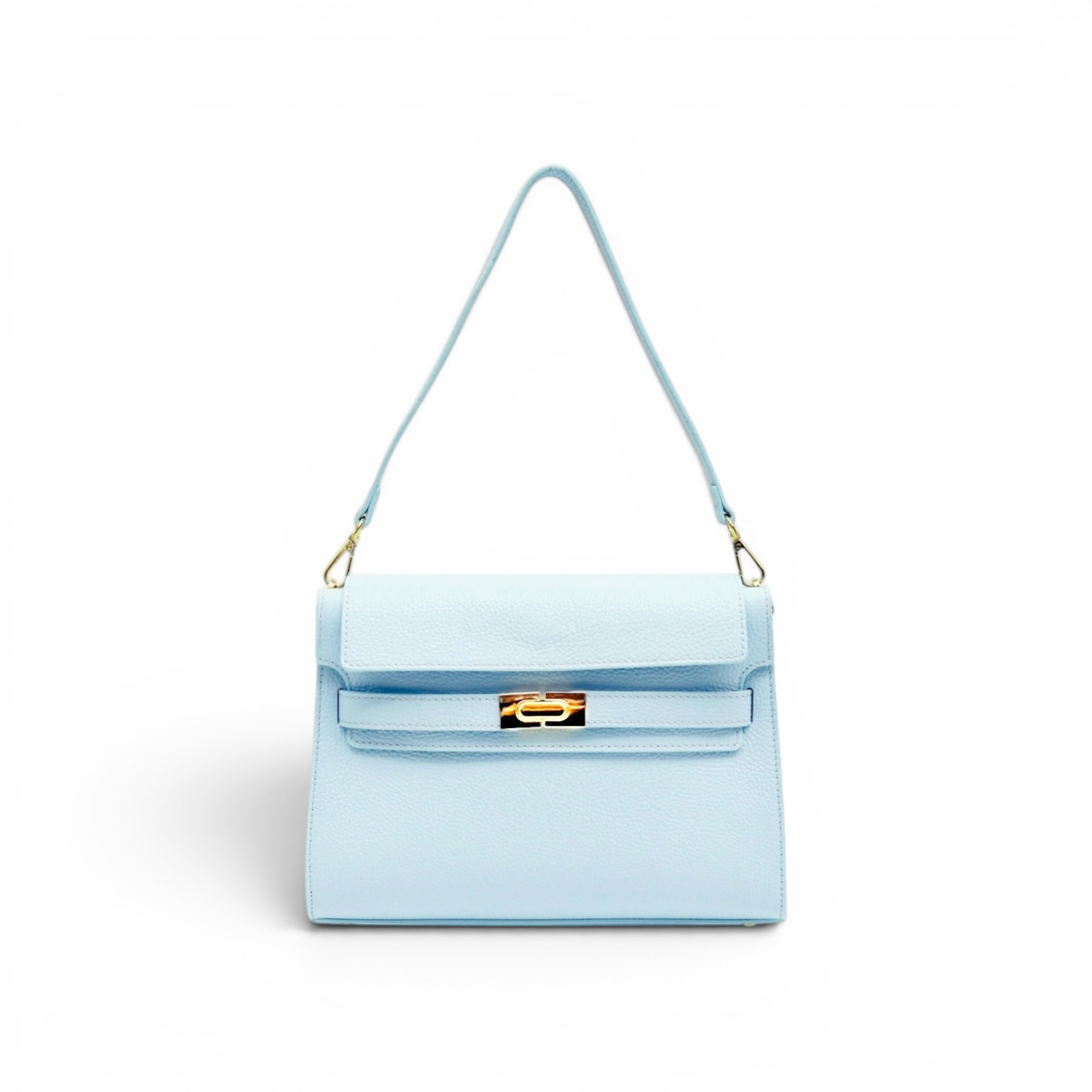 Torebka Kuferek skóra naturalna Mira Błękitna (skórzana)