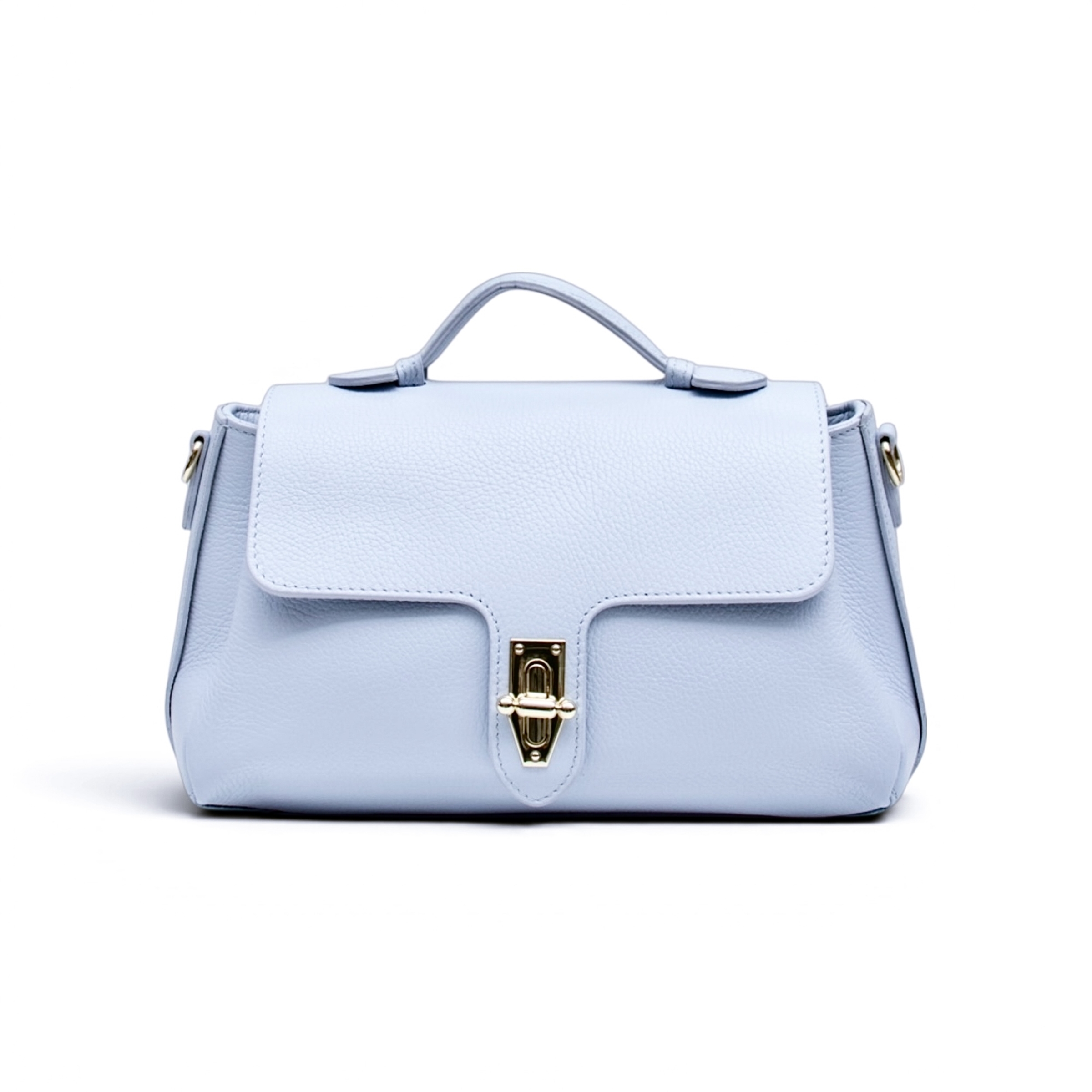 Torebka Damska skóra naturalna Federica Błękitna (złoto)