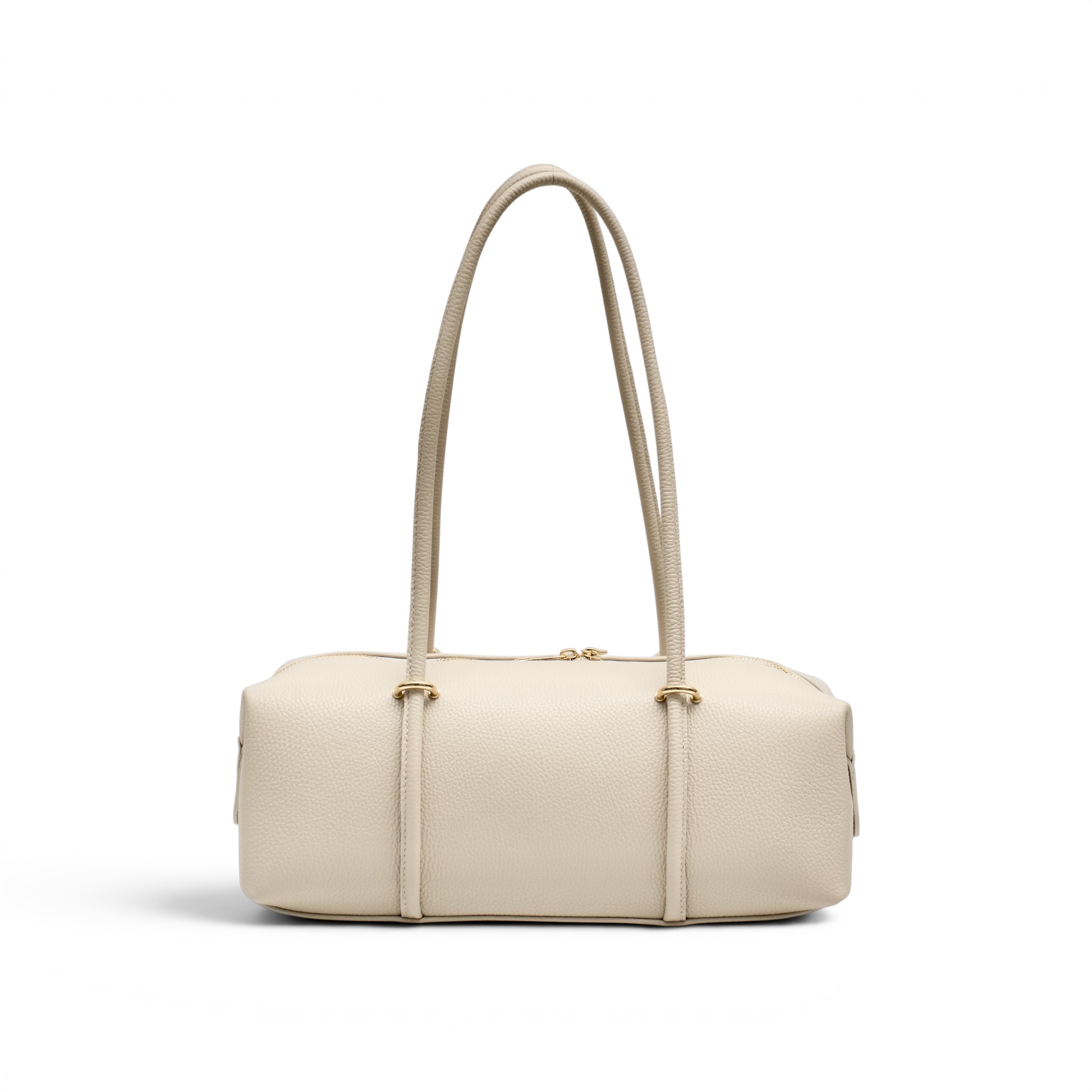 Torebka Damska Skórzana Gia Ecru Klasyczna Elegancja