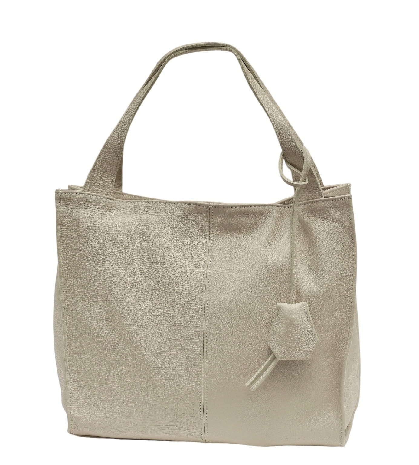 Torebka Damska Shopper, skóra naturalna Elif Ecru